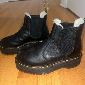 Fur lined platform Dr. Martens